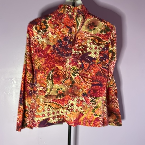 Coldwater Creek Cotton Jacket PS Petite Fall Colors Zip Front Casual Layering - Picture 2 of 6